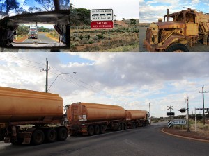 Über 50 meter lange LKWs in Australien werden Road Trains genannt